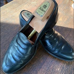Alden Full Strap Penny Loafer Black calfskin mens